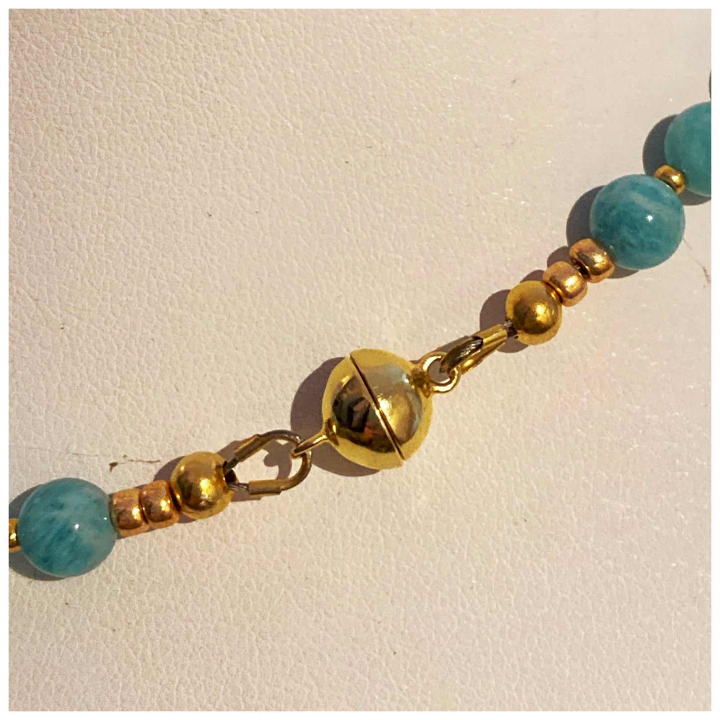 Amazonite necklace with a magnetic clasp